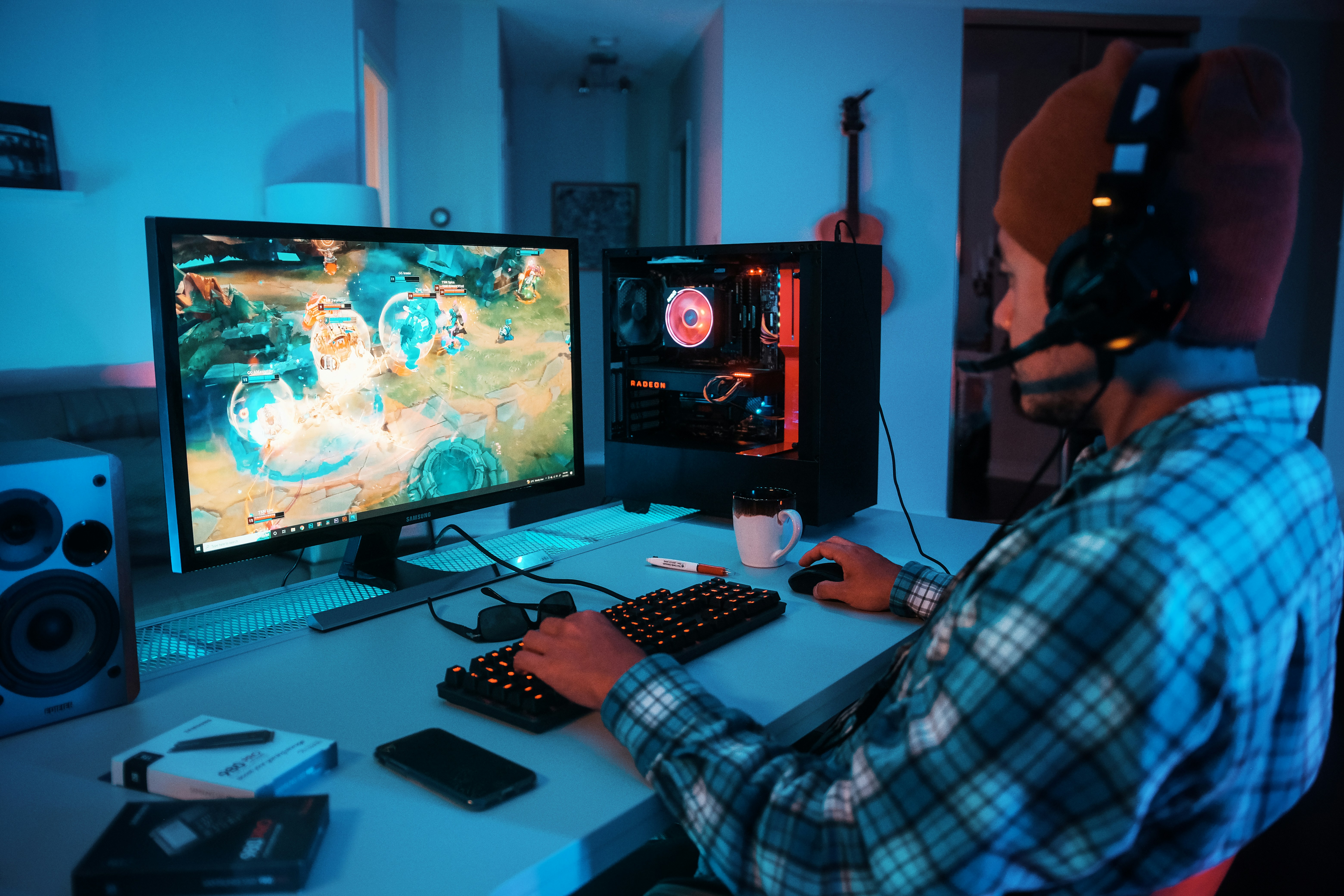 Gamer with headphones